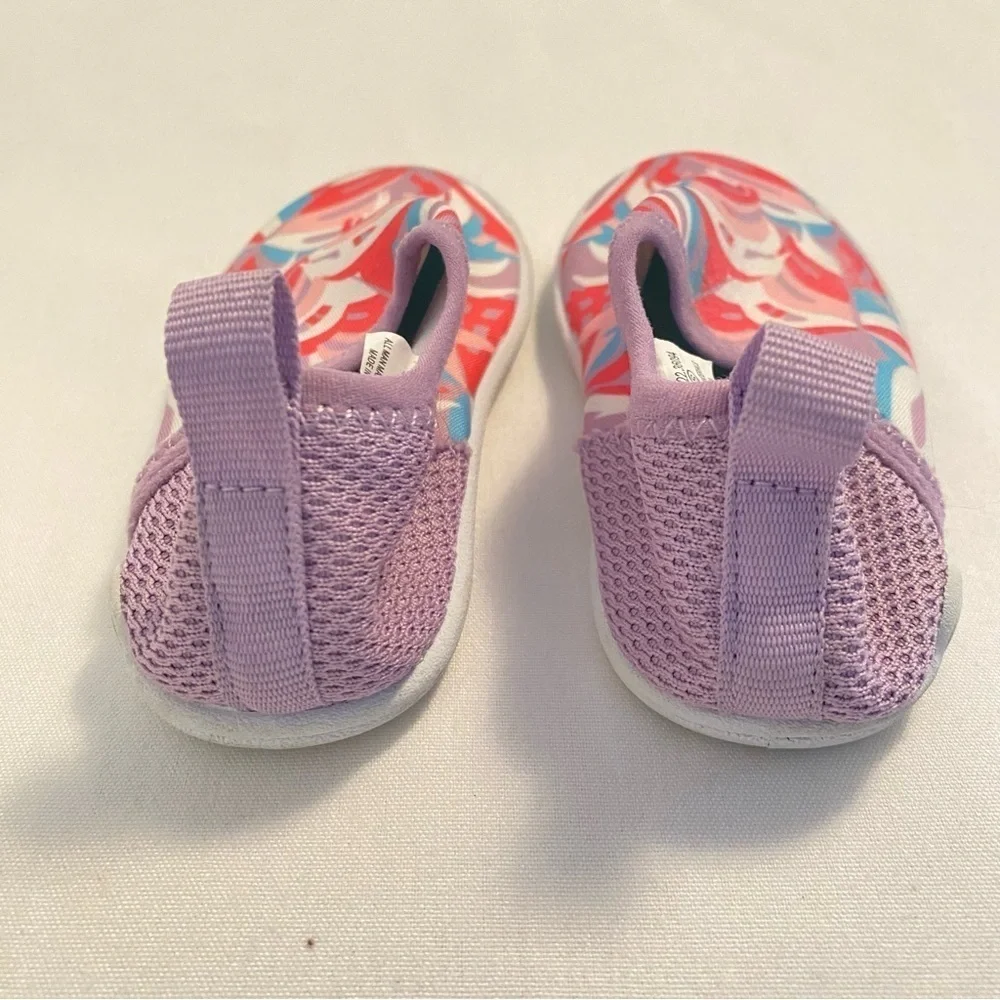 Speedo Baby Girl Splash And Sun Bootie Violet Burst Palms Water Shoe Small 5/6